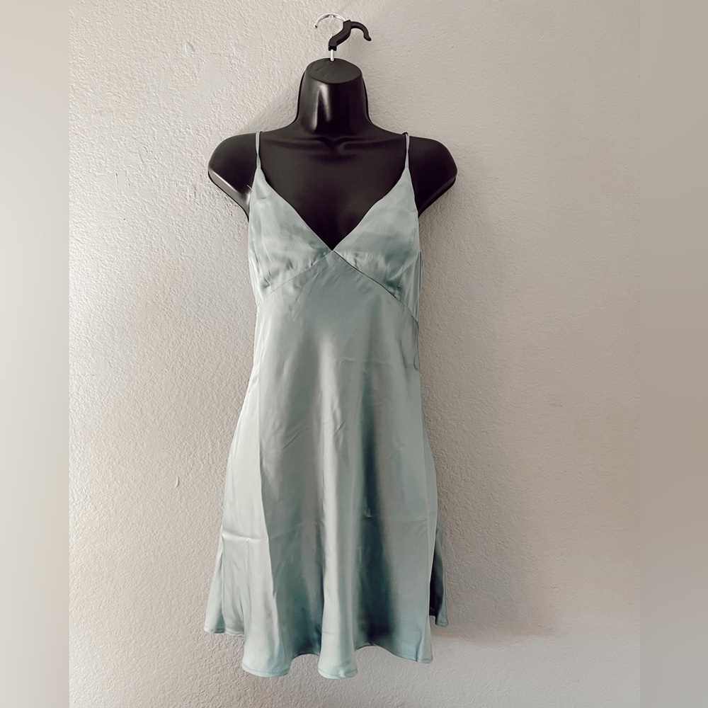 F21 Satin Tie-Back Mini Dress